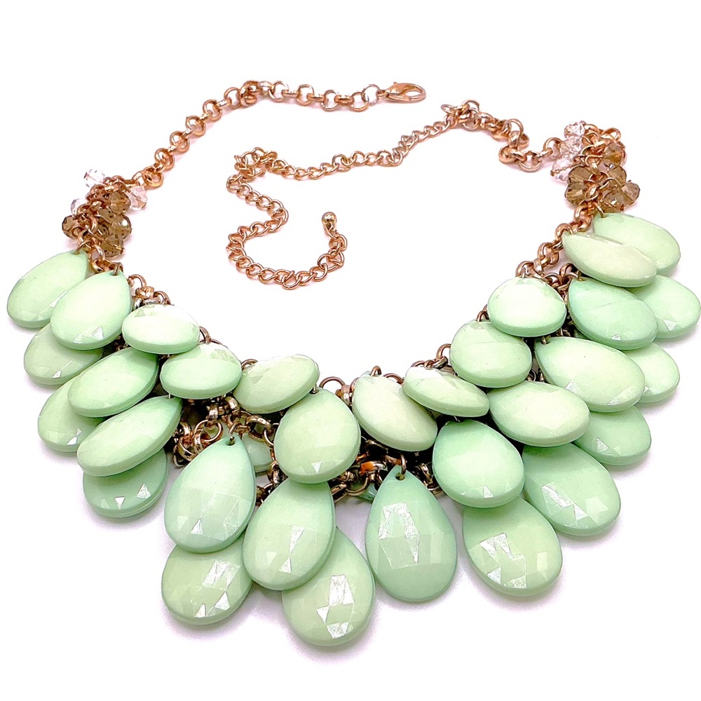 Vintage Statement Gold Tone Layered Bib Necklace 17” With 8” Extender
